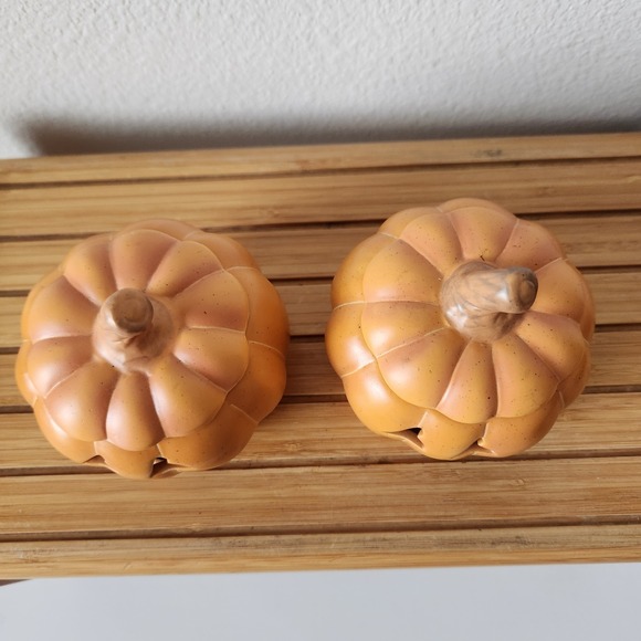 PartyLite P8729 Pumpkin Votive Pair Candle Holders Halloween Jack o Lantern - Picture 8 of 14